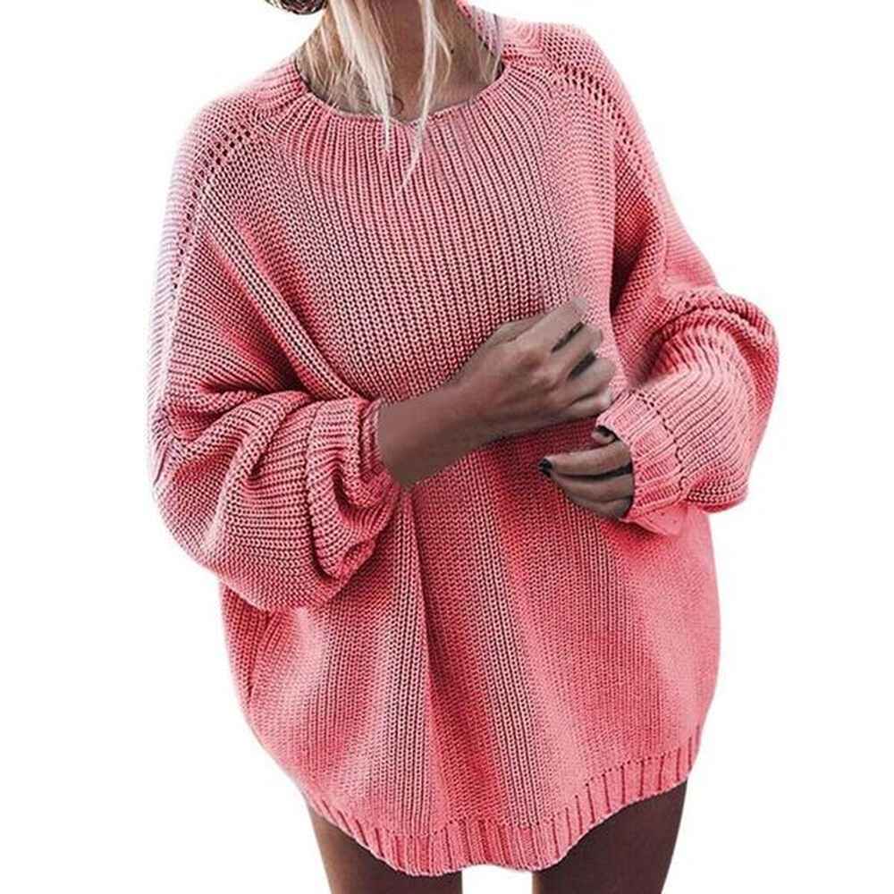highend product solid color knitted loose bat sleeve large size
