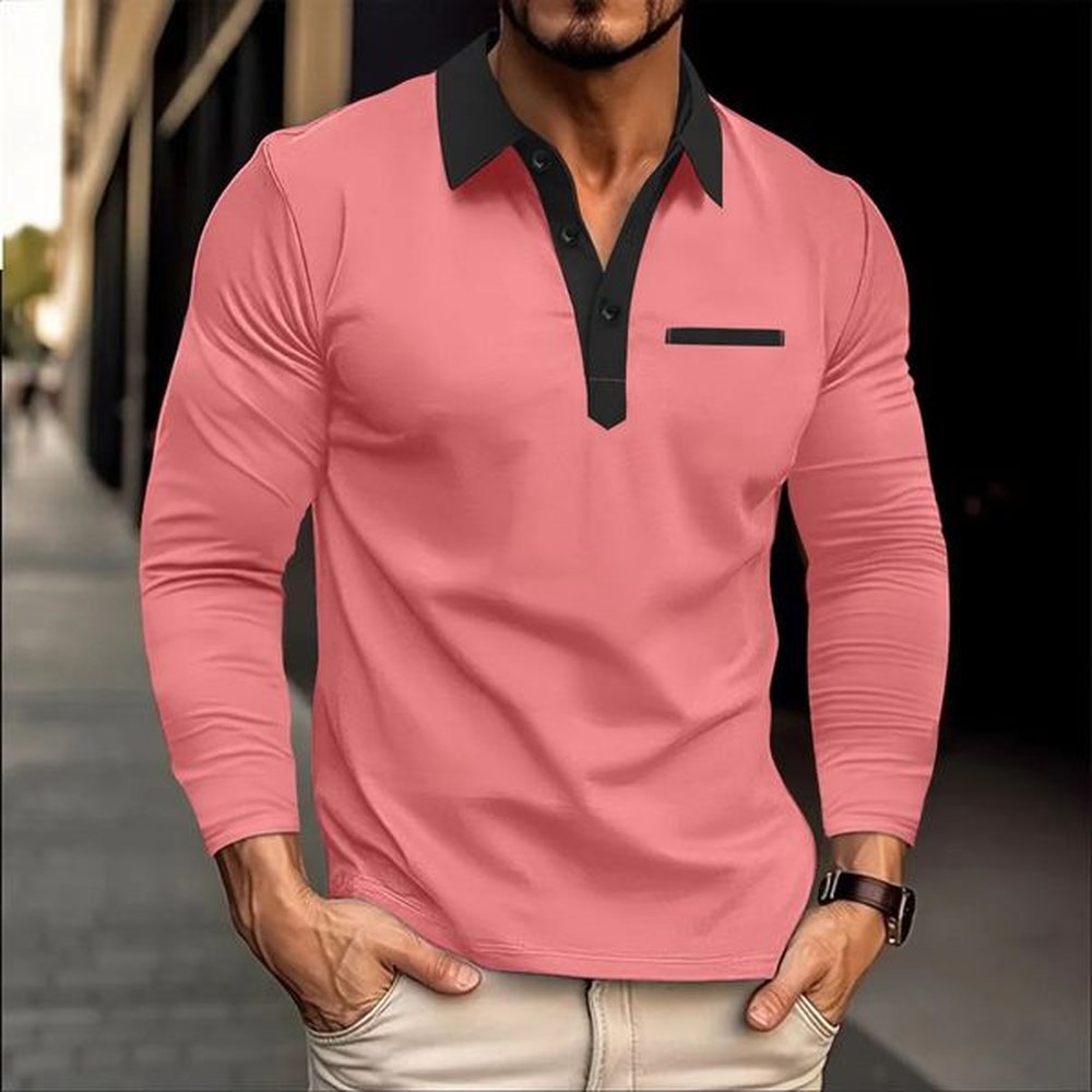 High-Quality Mens Long-Sleeved Outdoor Sports Shirt and Polo Set for Spring and Autumn