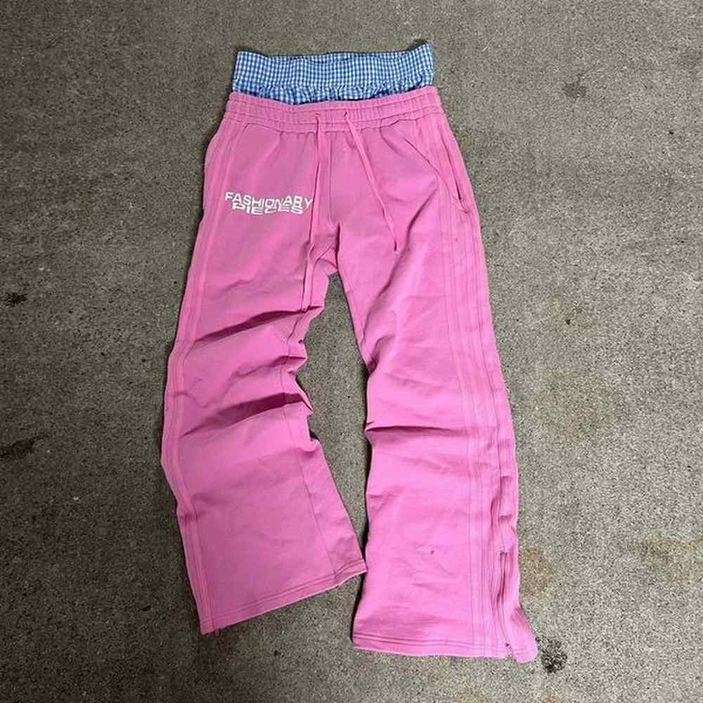 Hip hop mens and womens straight pants Y2k High Street Harajuku retro striped printed pants American knitted casual pants 241127