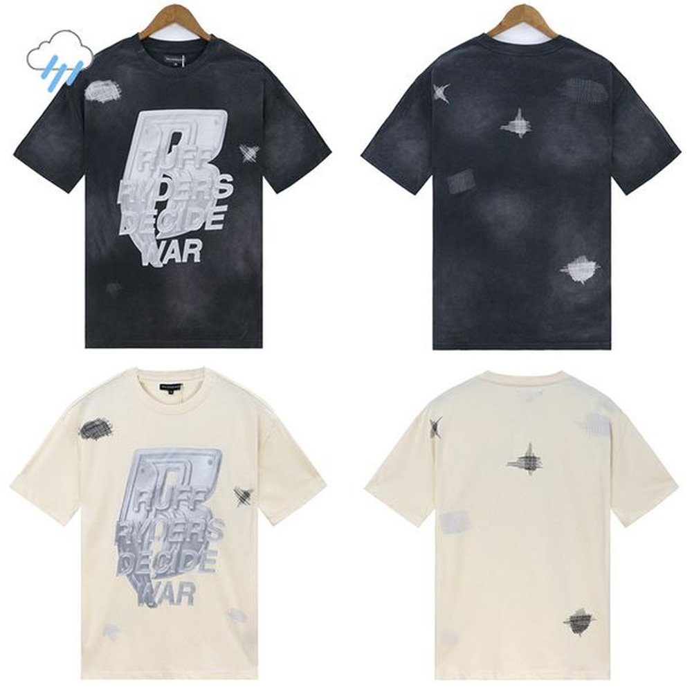 Hip Hop Vintage Washed Graffiti T Shirt Men Women Oversized Tee Tops Black Apricot Cotton T-Shirt