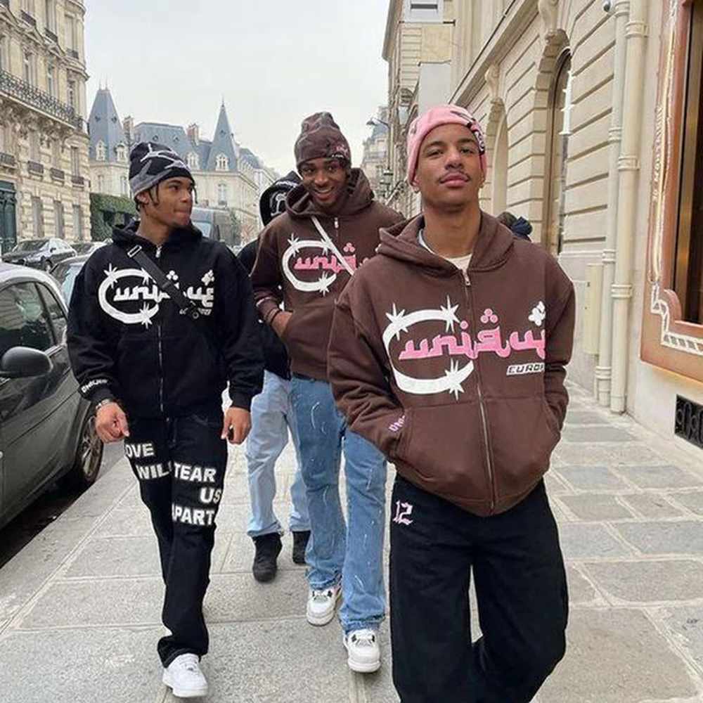 Hip-hop American High Street Cardigan Hoodies Women Y2K Casual Oversized Hooded Sweatshirt Gothic Style Loose Jacket Hoodie 241209