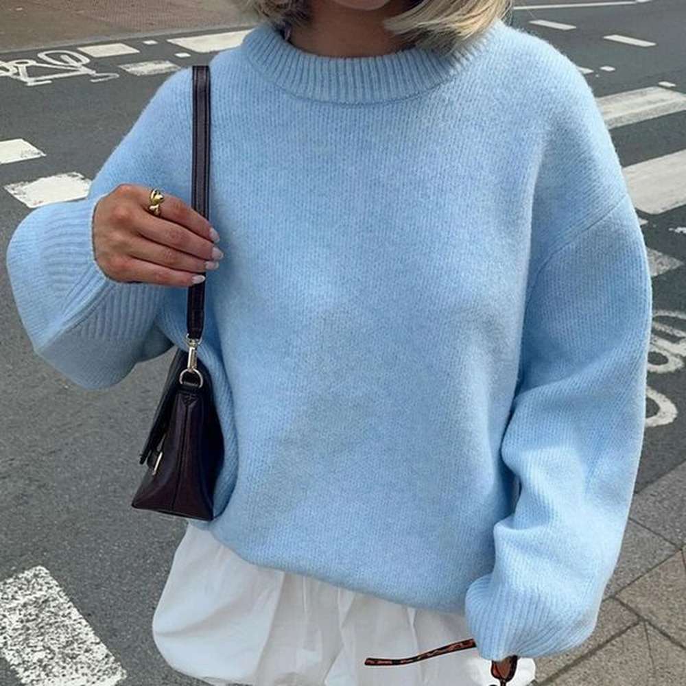 hirigin women yk oversized sweater preppy long sleeve crew neck