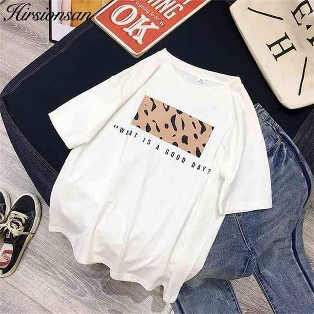 hirsionsan leopard print t shirts women spring summer hot tees