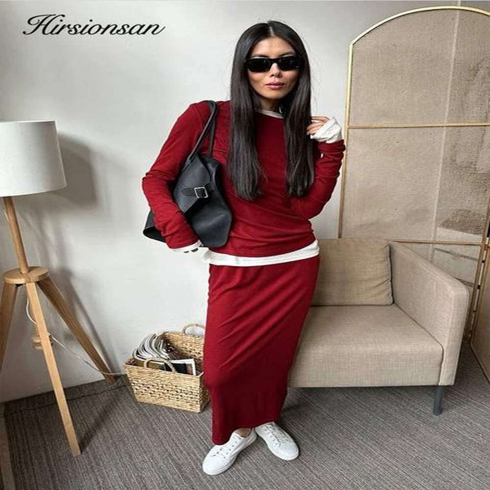 hirsionsan modal soft loose sets women casual two pieces long