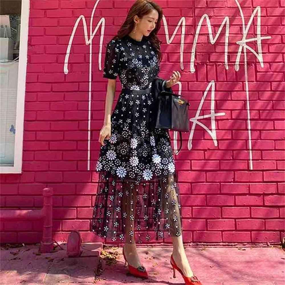hma new runway summer self portrait dress women short sleeve