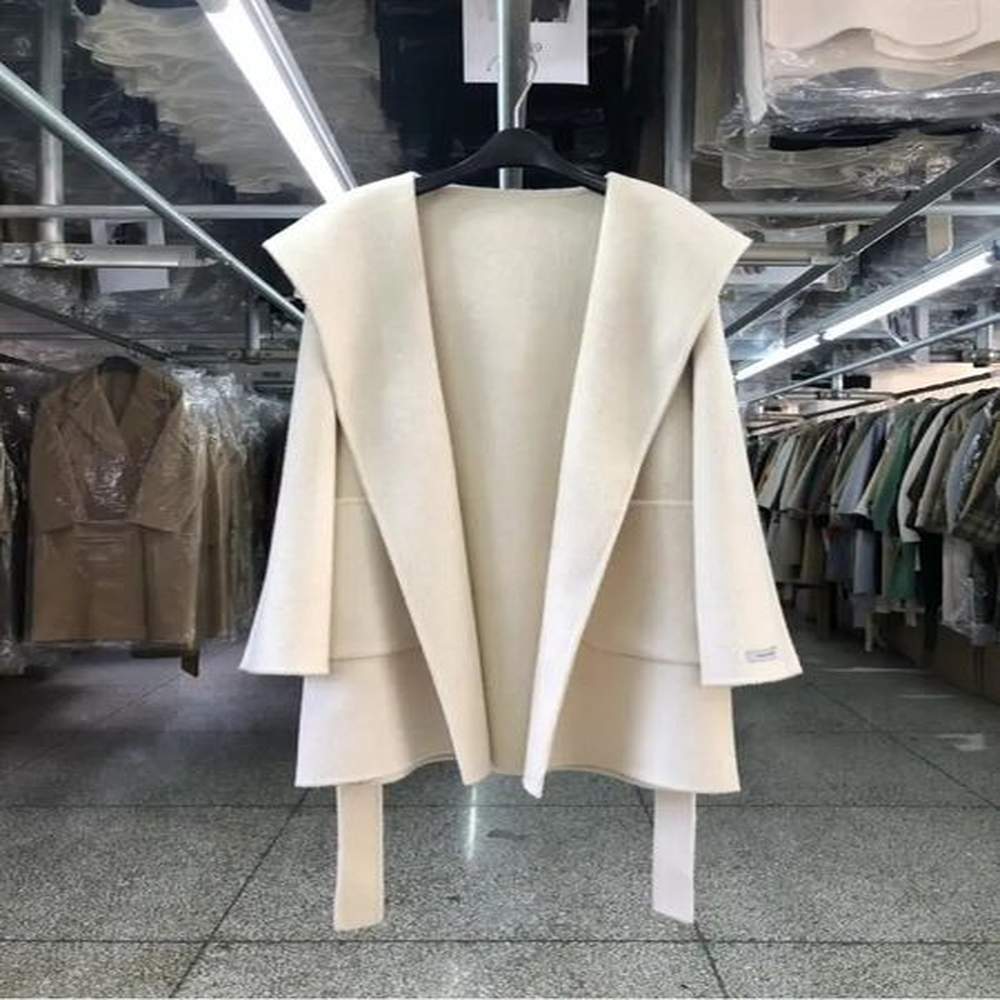 hooded doublesided short wool jacket autumn and winter loose mens