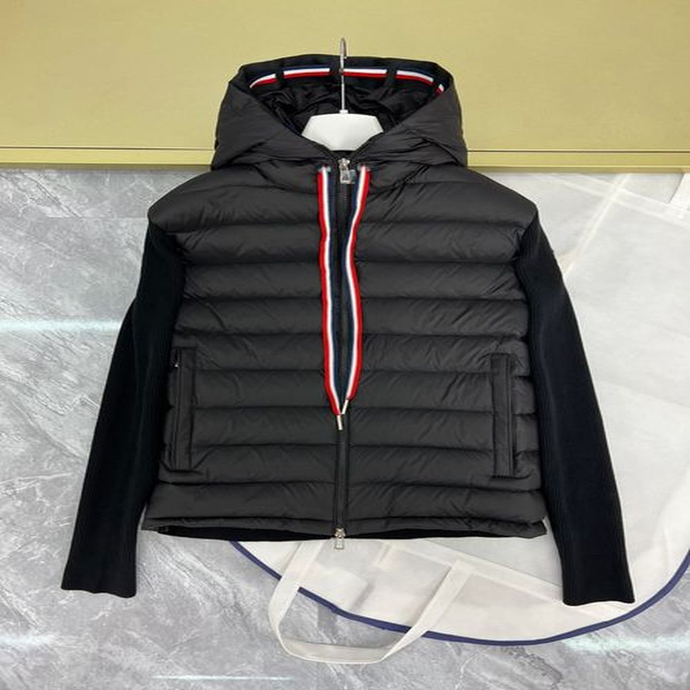 Hooded Down Mens Wool Patchwork Hooded Knitted Mens Down Jacket Designer Mens Winter Down Jacket Parkas Hooded Puffer cropped puffer jacket