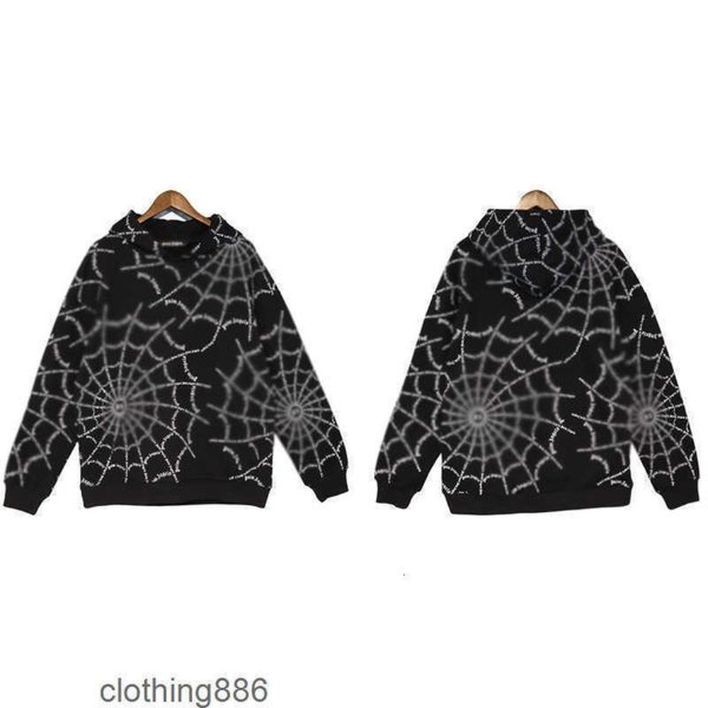 Hoodie for Men Plam Fashion Angle Cotton Unisex Designer Fashionable 2022 Brand Letter Spider Web Print Hooded Sweatshirt and Women Hig Lnn5