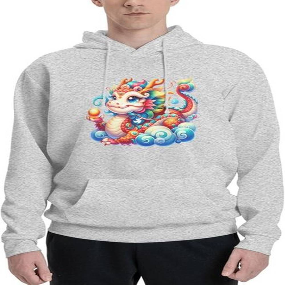 Hoodie for Mens Womens Funny Cartoon Chinese Dragon Print Hoodie for Women Men Animals Lovers Pullover Hoodies Sweatshirt Leisure warmth han
