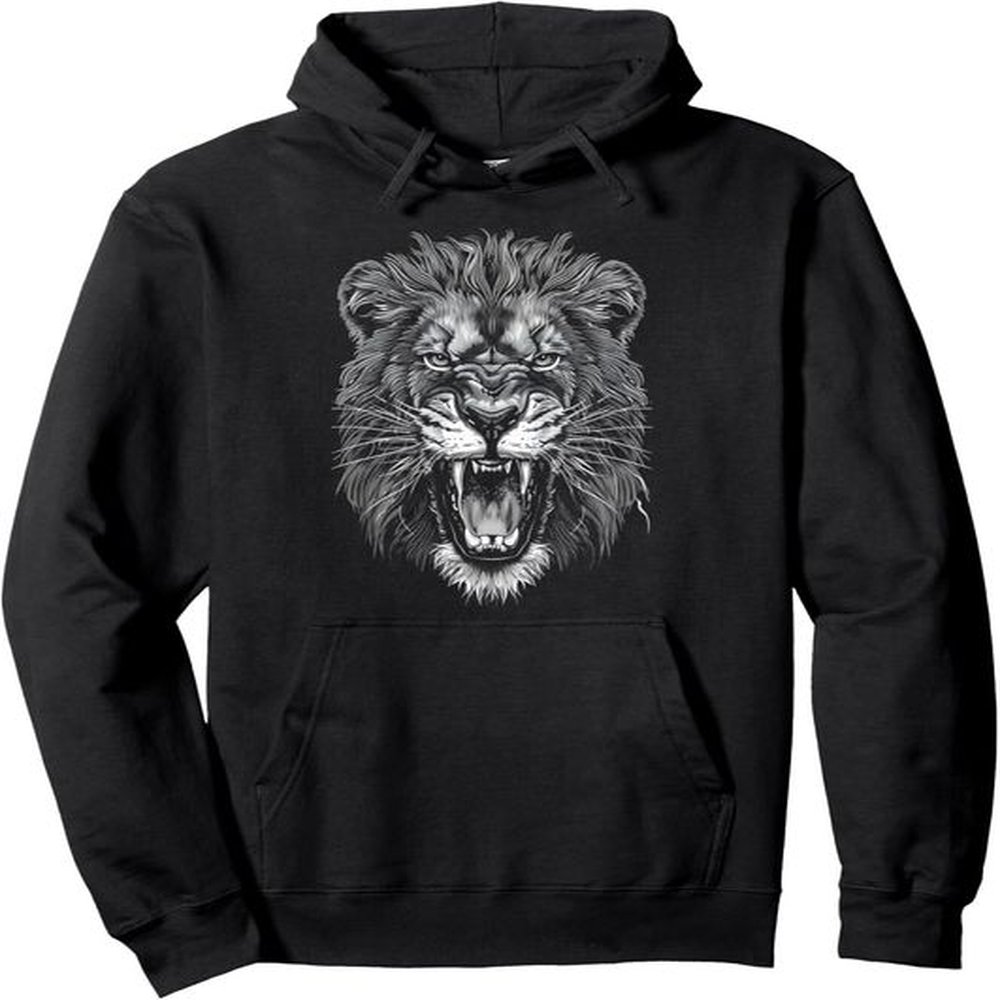 Hoodie for Mens Womens Lion Roaring Wildlife Animal Lover Graphic Graphic Tees Pullover Hoodie Graphic Hoodies sweatshirt cool fashion nice