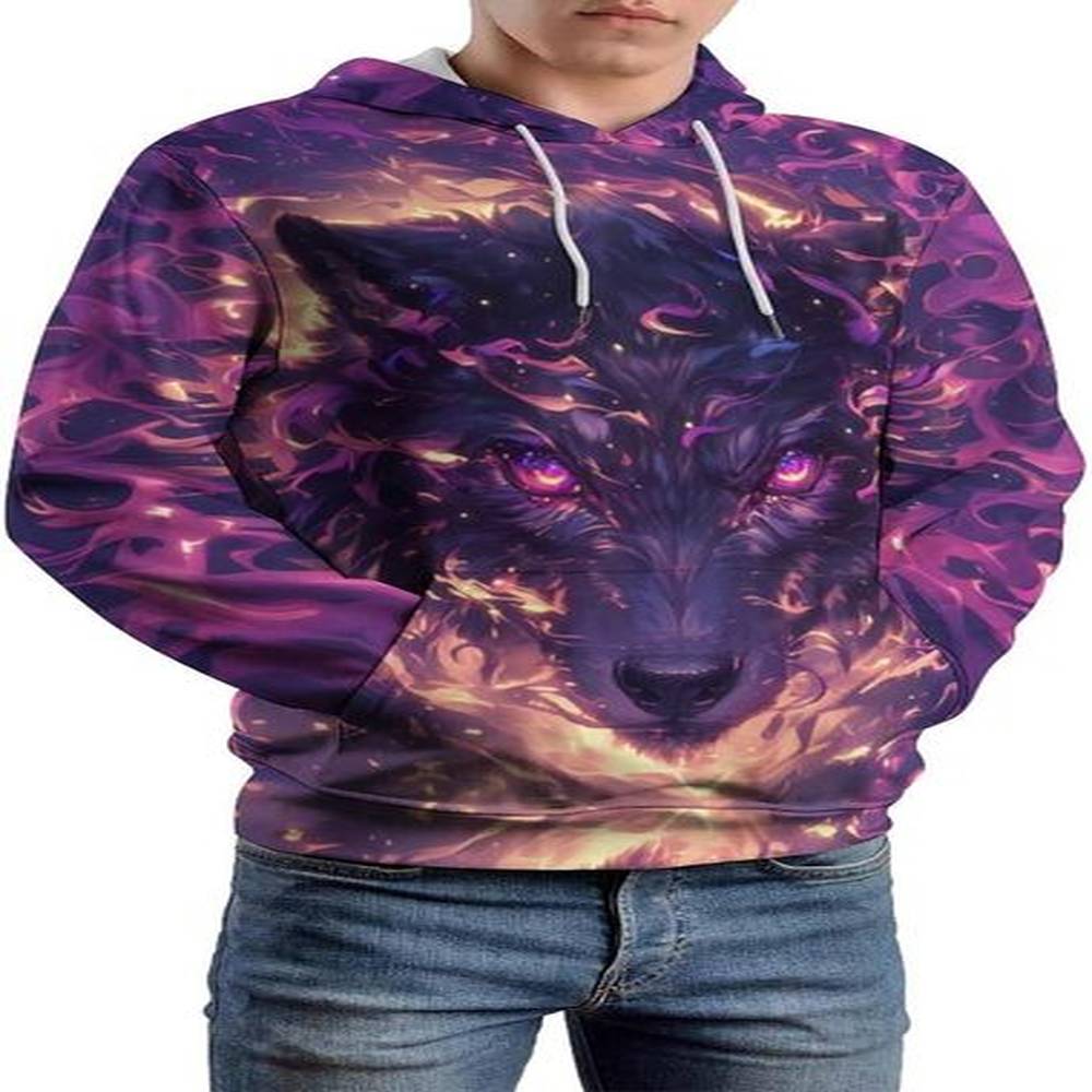 Hoodie for Mens Womens Mens Wolf 3D Printed Sweatshirt Animal Theme Graphic Hoodies Fashion Pocket Pullover Graphic Hoodies sweatshirt Warm