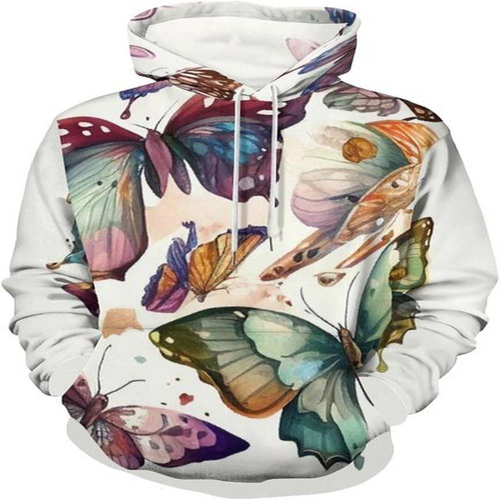 Hoodie for Mens Womens Unisex Butterfly Hoodie 3D Long Sleeve Sweatshirt Hoodies Graphic Hoodies sweatshirt Pullover Long Sleeve Fashion Hip