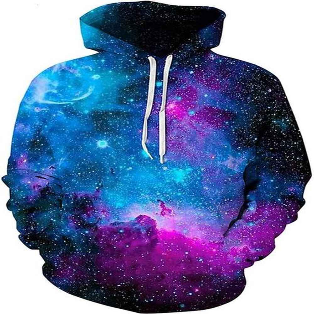 Hoodie for Mens Womens Unisex Hoodies 3D Print Galaxy Pullover Hooded Sweatshirt Hoodies with Big Pockets for Teen Men, Teen Boy, Women Grap