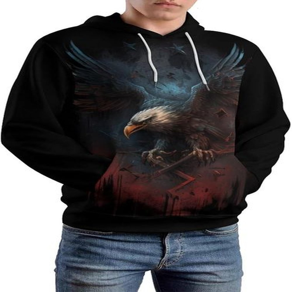 Hoodie for Mens Womens Vintage Mexico Flag Hoodie Novelty Tie Dyed Bald Eagle Summer Sweatshirt Hoodies Graphic Fashionable and Warm