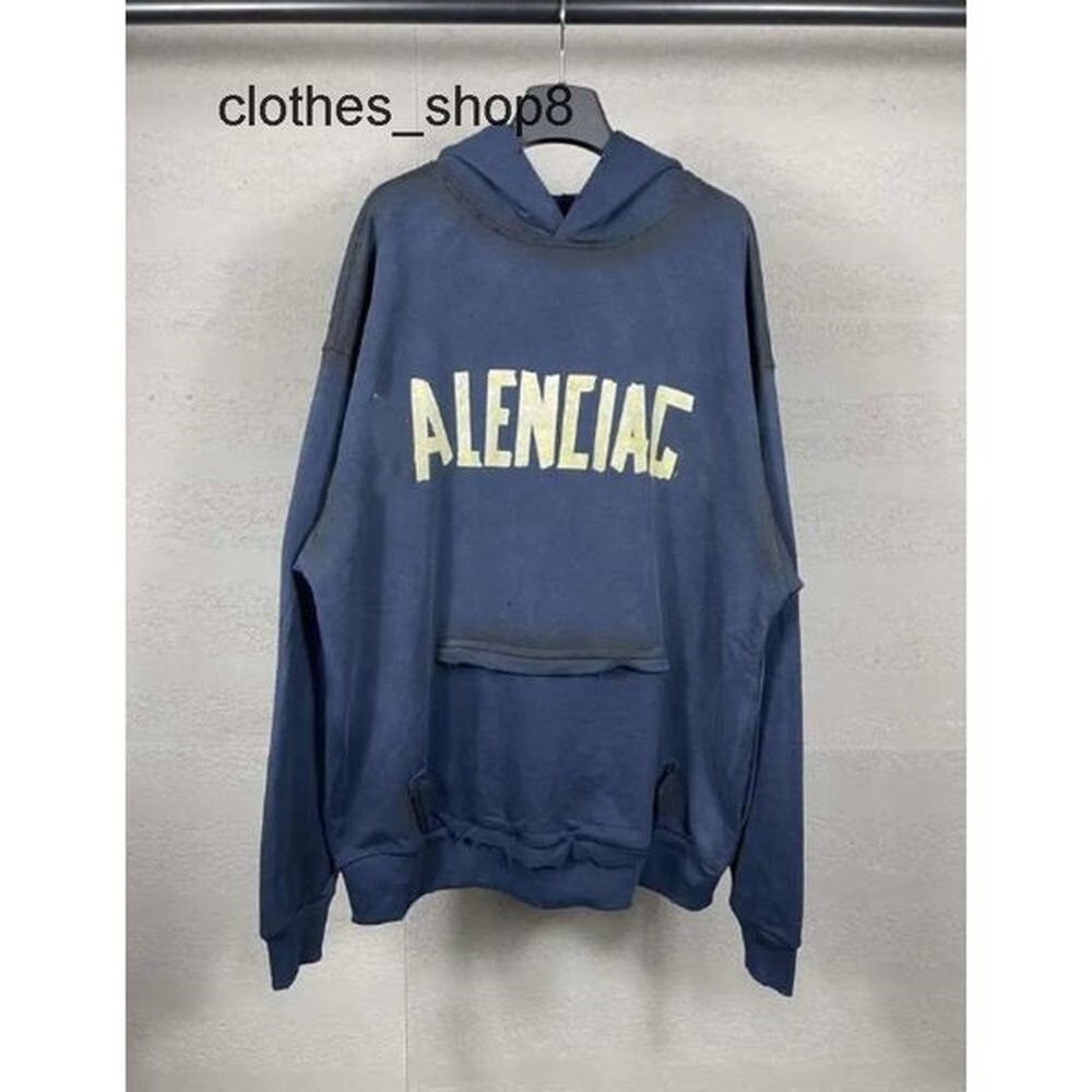 Hoodies High Version Sleeved Men Sweaters Sweater Loose Hooded Hoodie Balenciiggs Paris b Long Family Adhesive Tape Casual Paper Letter Prin