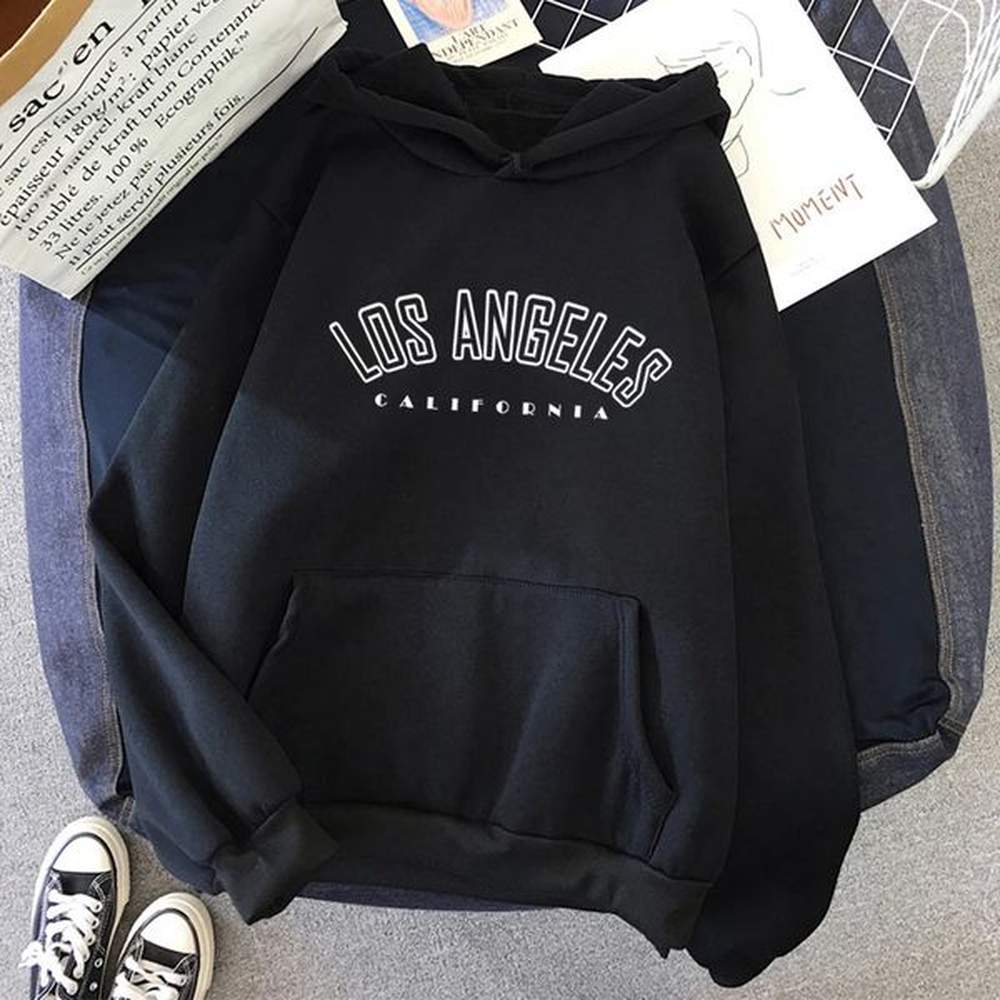 Hoodies Letter Print Sweatshirts Men Women Los Angeles Casual Long Sleeve Hiphop Streetwear Haruku Fleece Pullover