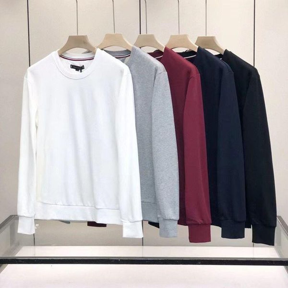 Hoodies Sweatshirts Autumn Mens Winter Unisex Solid Color Round Neck Pullover Embroidered Comfortable Breathable Small Label Loose Long Slee