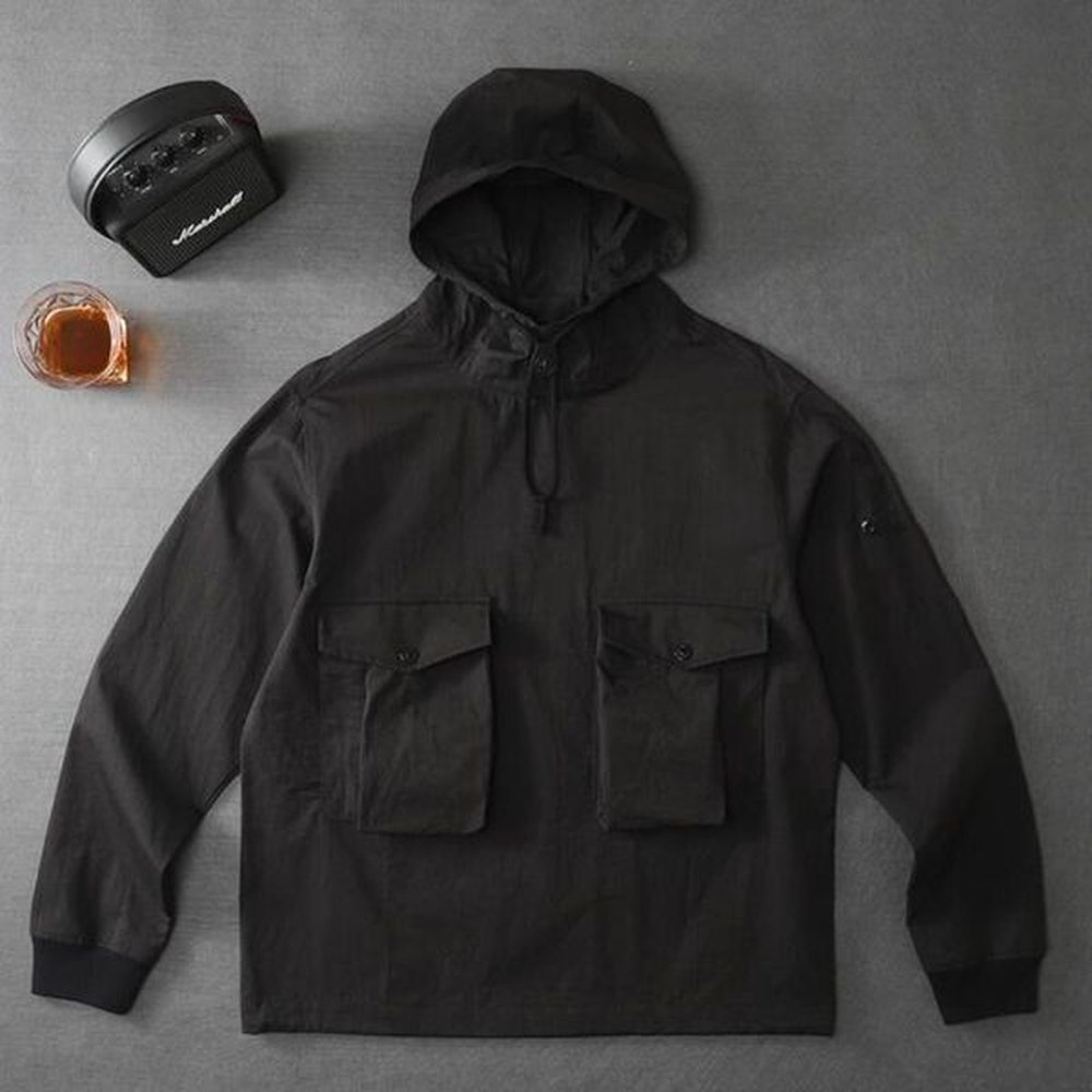 Hoodies Sweatshirts Ghost Mens Piece Smock Anorak Nylon Armband Coat Casual Outdoor Jacket Black White Size M-XXL High Quality Autumn Winter