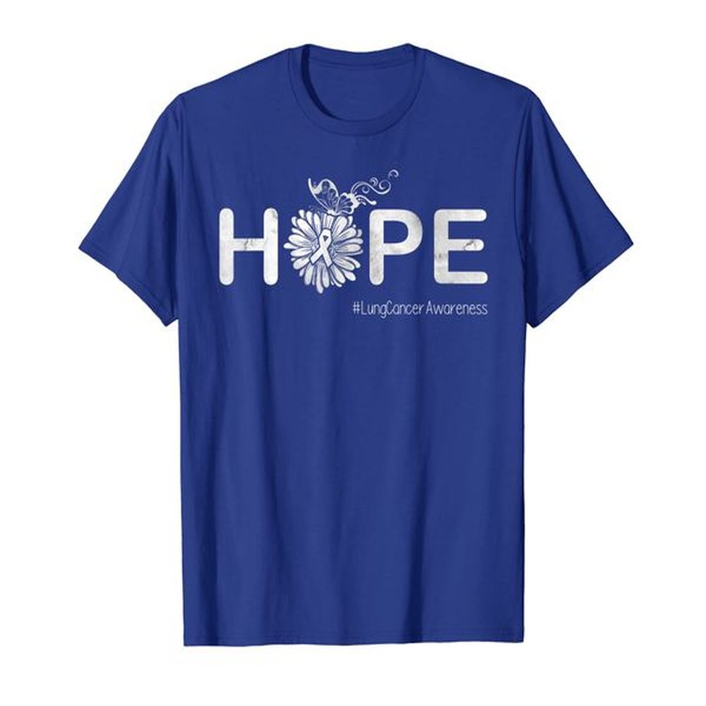 Hope Butterfly Ribbon Lung Cancer Awareness Tshirt Gifts
