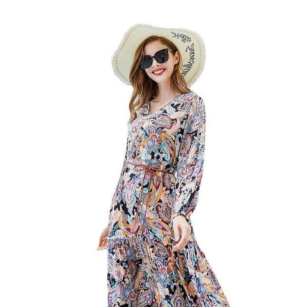 hot selling in the united states plus size printed dress