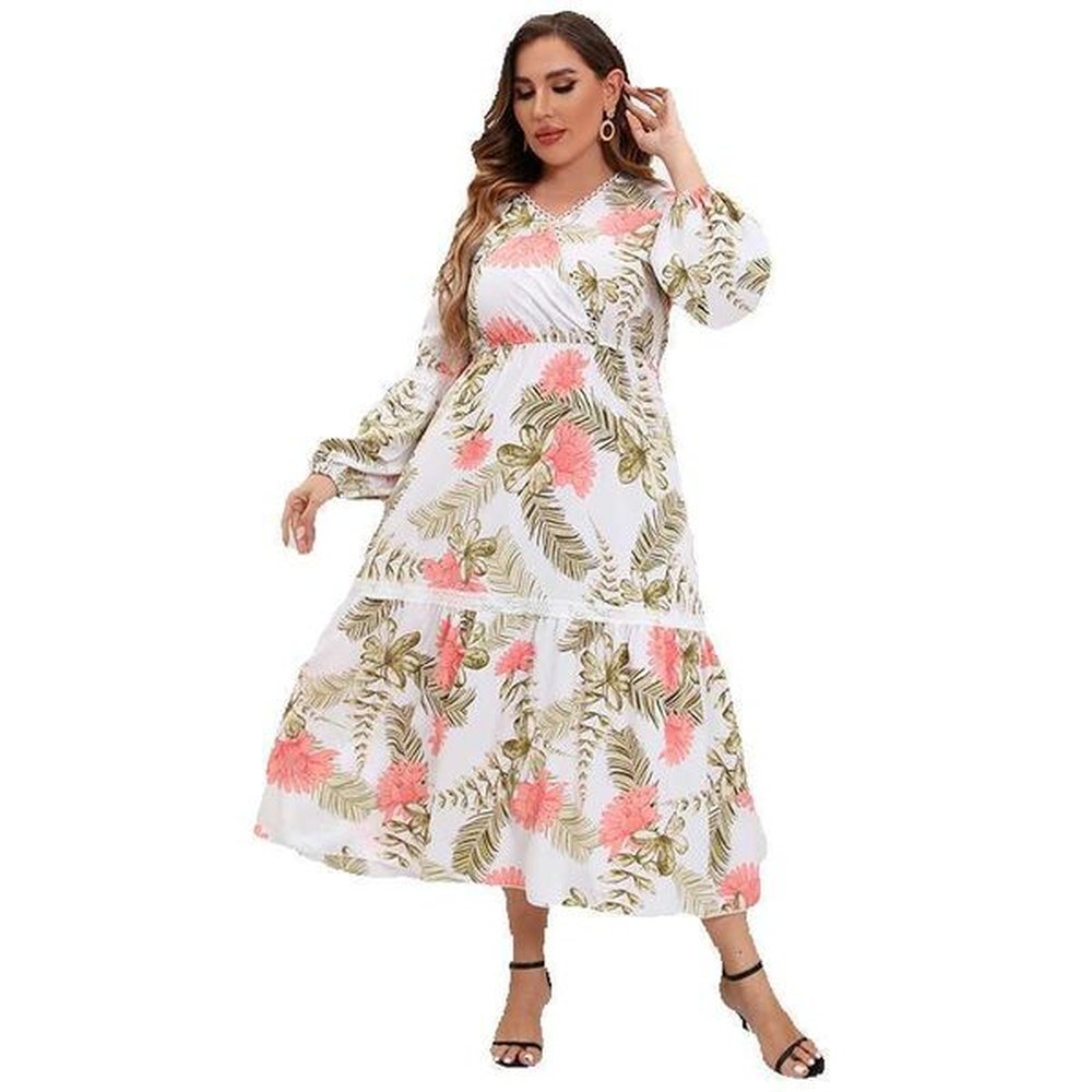 hot selling spring and autumn patchwork vneck dress womens lace