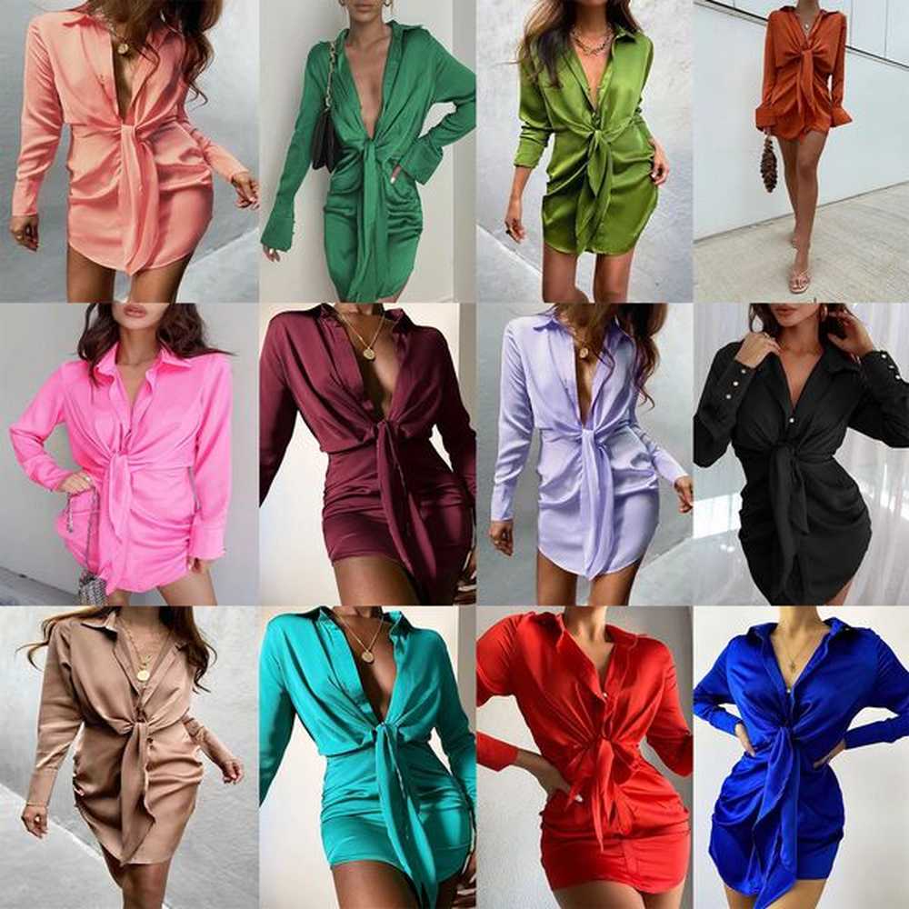 hot selling womens spring and summer shirt collar long sleeve