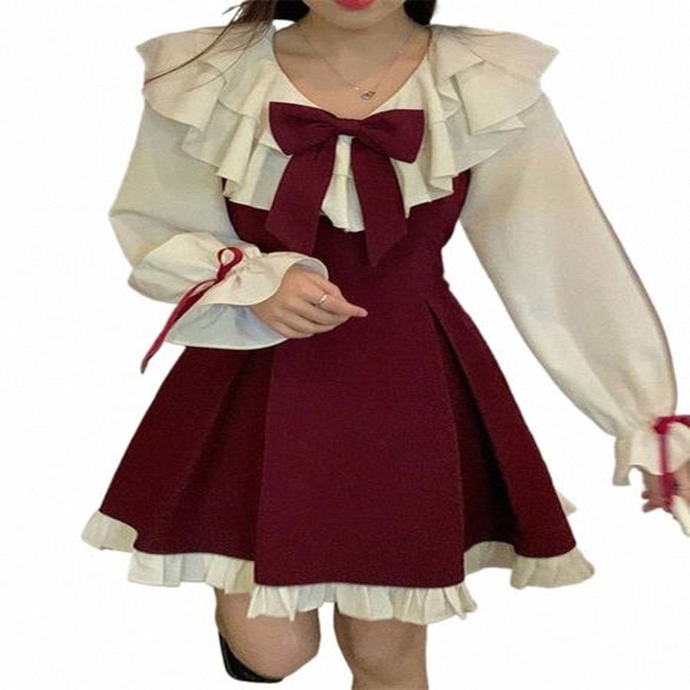 houzhou sweet cute dr suit women kawaii ruffles bow lg