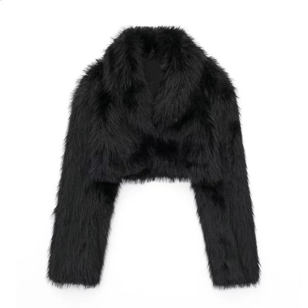 indefeir womens fashionable artificial fur effect short jacket