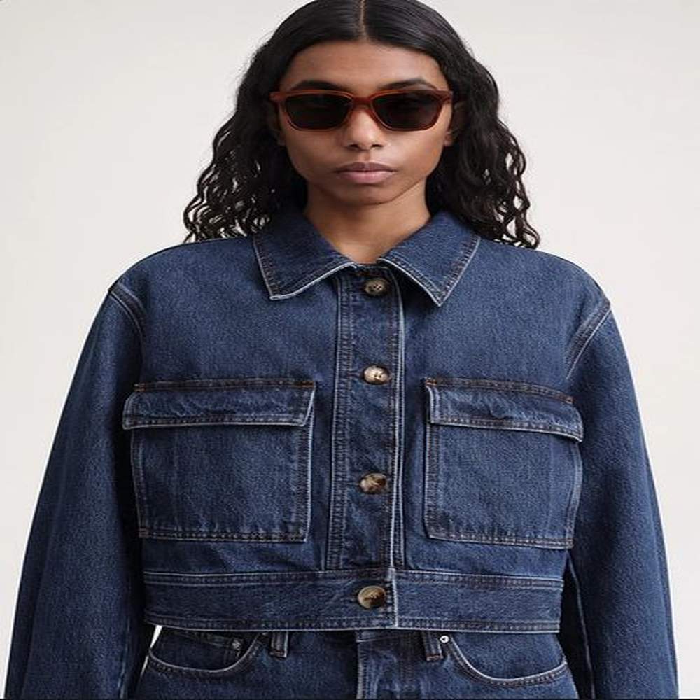 ioo women dark blue high quality cotton short vintage n