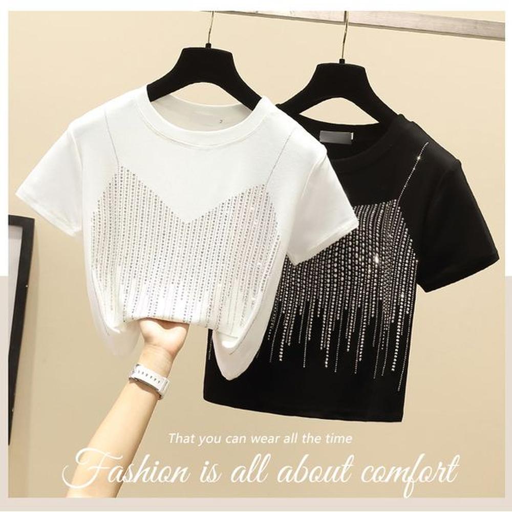 iqte turbo k diamond short sleeve t shirt female slim