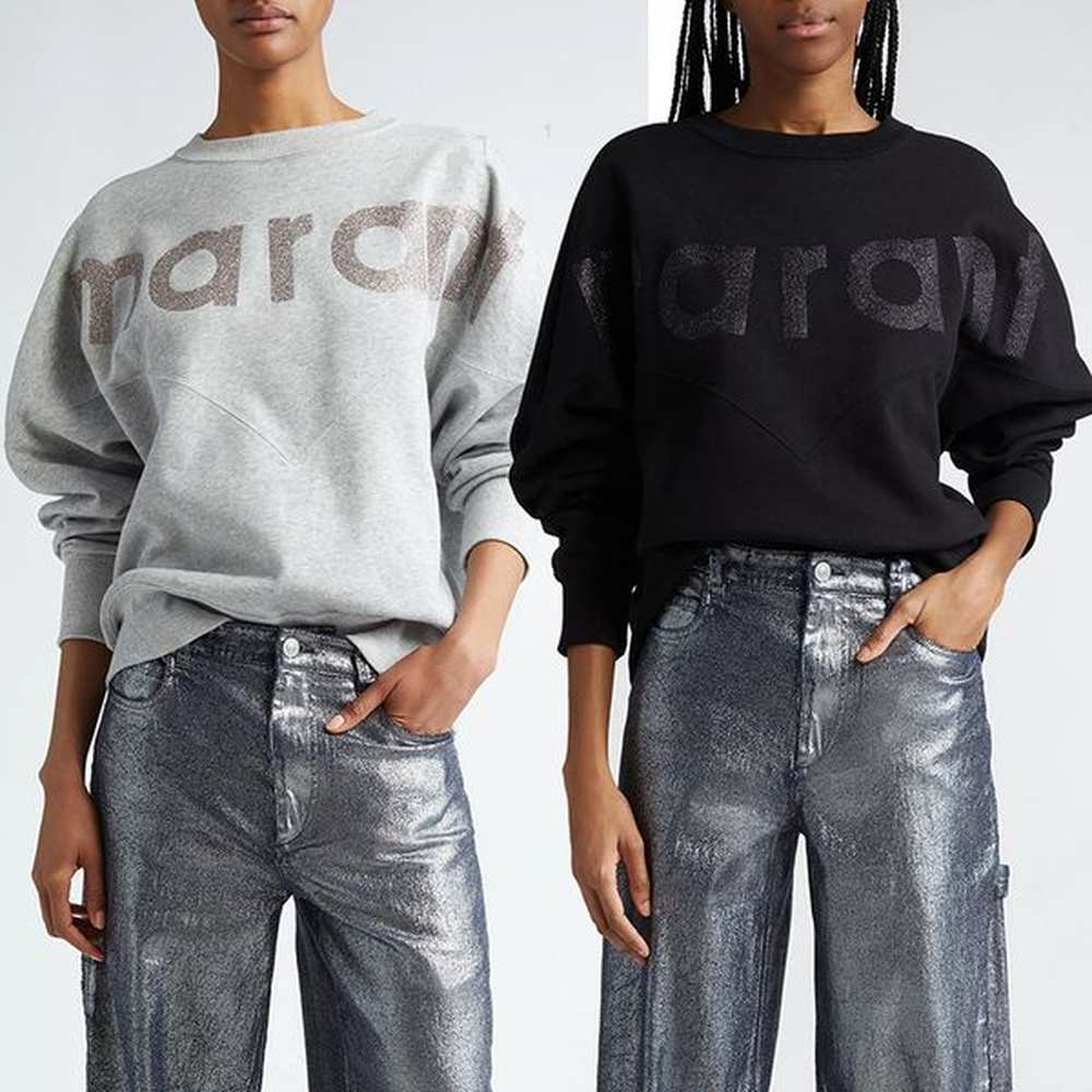 isab marants designer pullover sweatshirts isabell women reflective letter printed