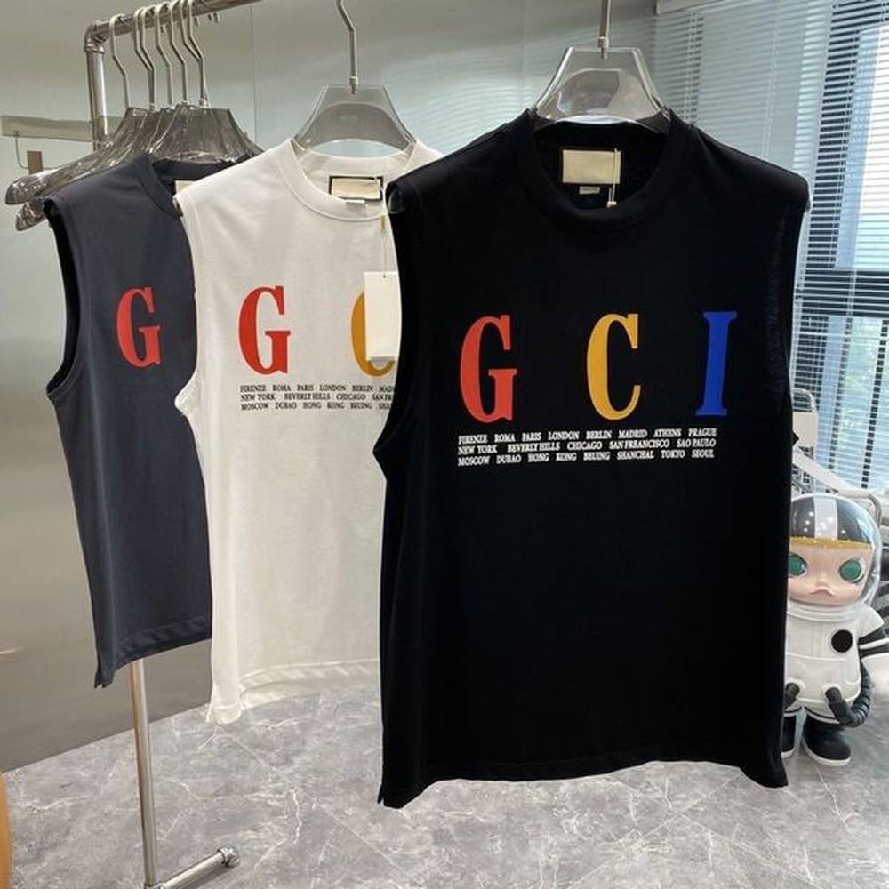 Italy Designer Mens T-Shirts Europe Letter Graphic Printing Fashion Men Sleeveless T-Shirt Women Top Clothes Casual Cotton Waistcoat Sports