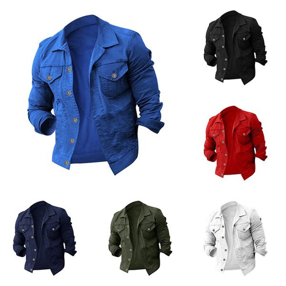 Jacket men's solid colour large size men's jacket Amazon with the same Slim lapel jacket men's autumn and winter trend