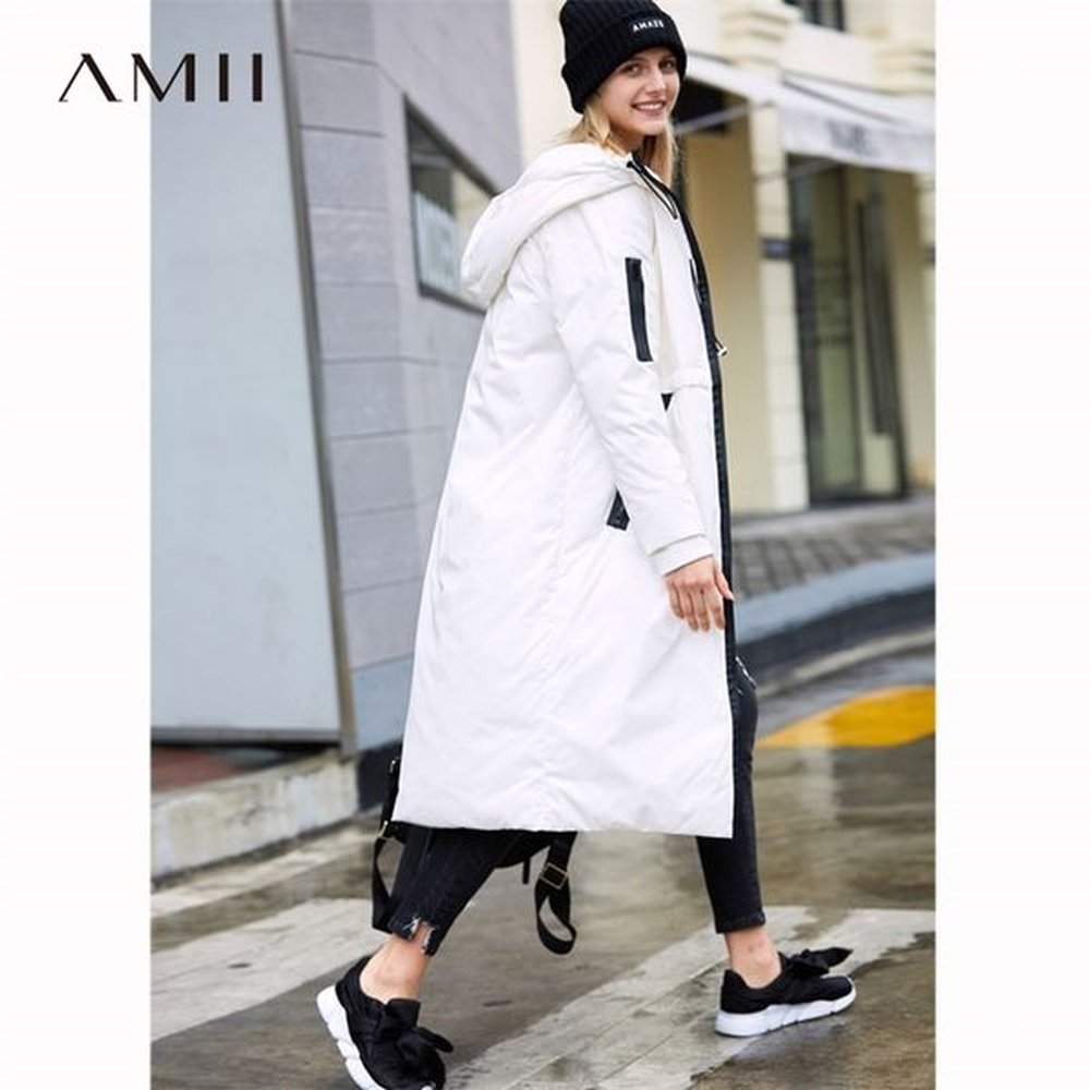 jacket women winter causal solid white duck down zipper