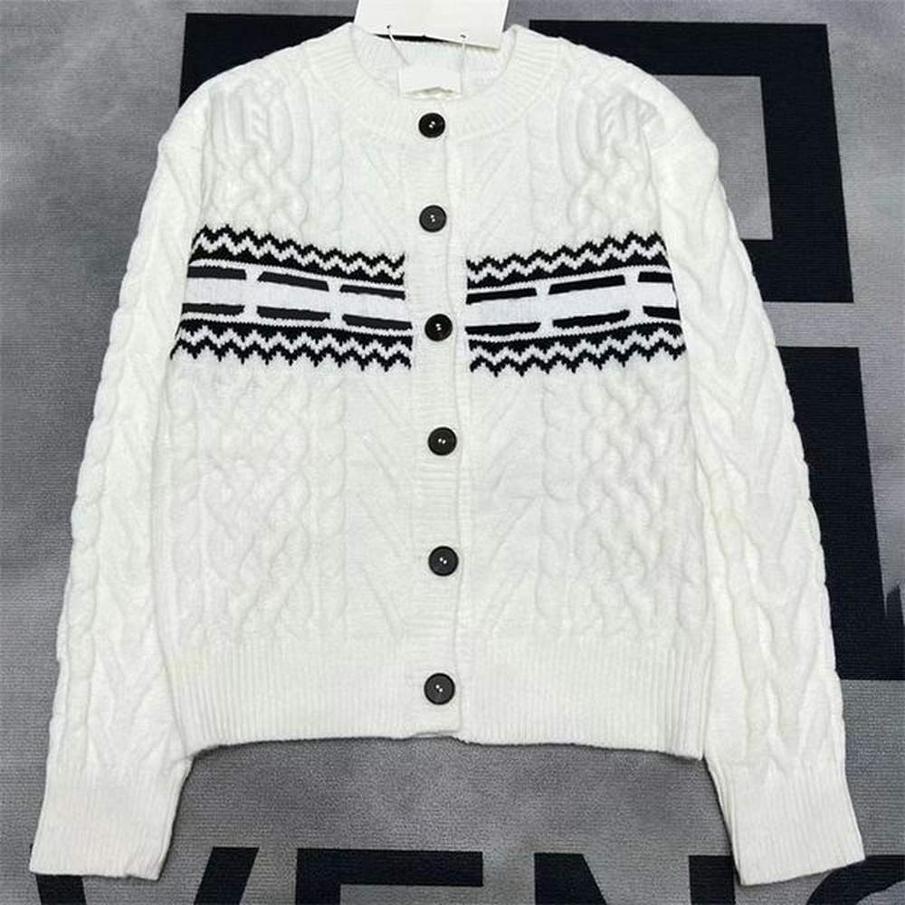 jacquard cardigan coat women designers knit sweaters crew neck knitted
