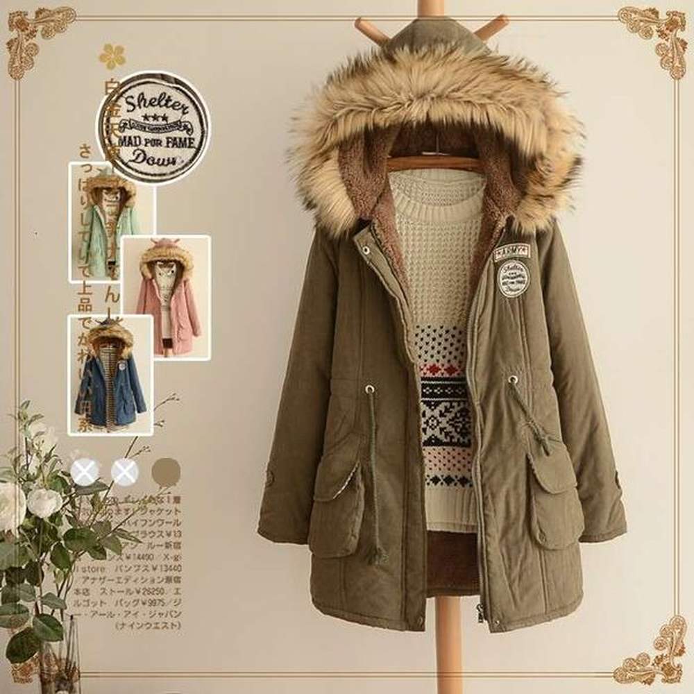japanese autumn and winter new coat womens plus veet thick