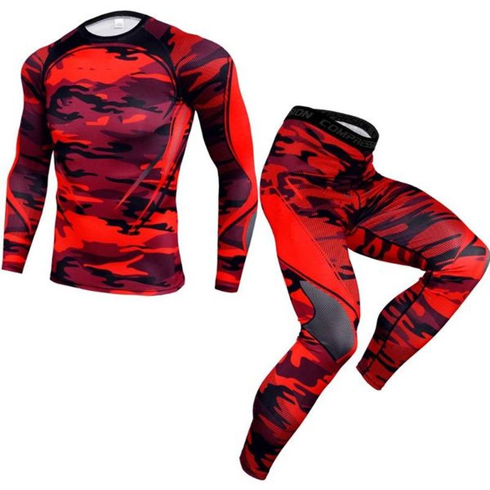 JAYCOSIN Men Suits Man Elastic Sports Suit Quick Drying Perspiration Fiess Training Male Sportswear Jogging Running B1