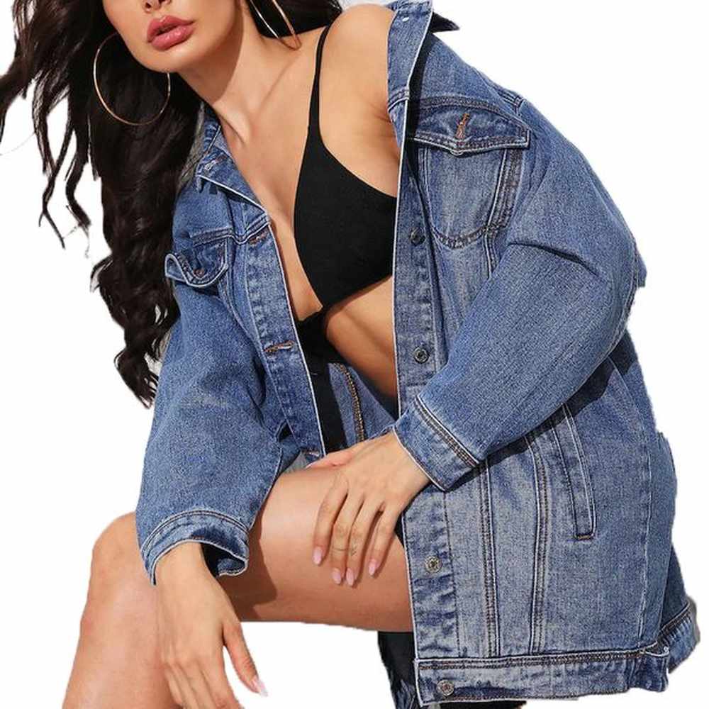 jean jacket women new large size denim jacket womens