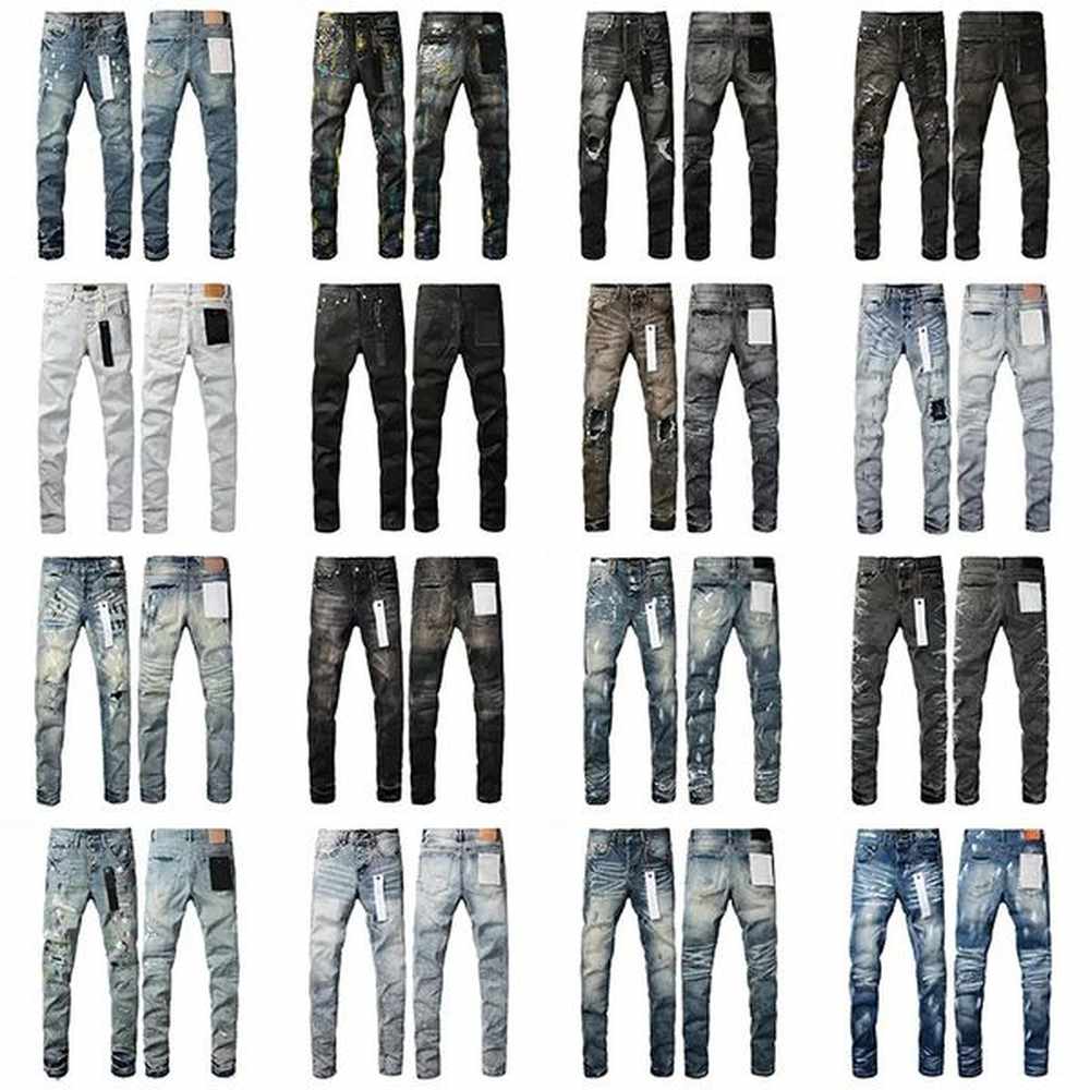 jeans designer jeans men designer jeans for men women pants summer hole purple new style Embroidery self cultivation and small feet fashion