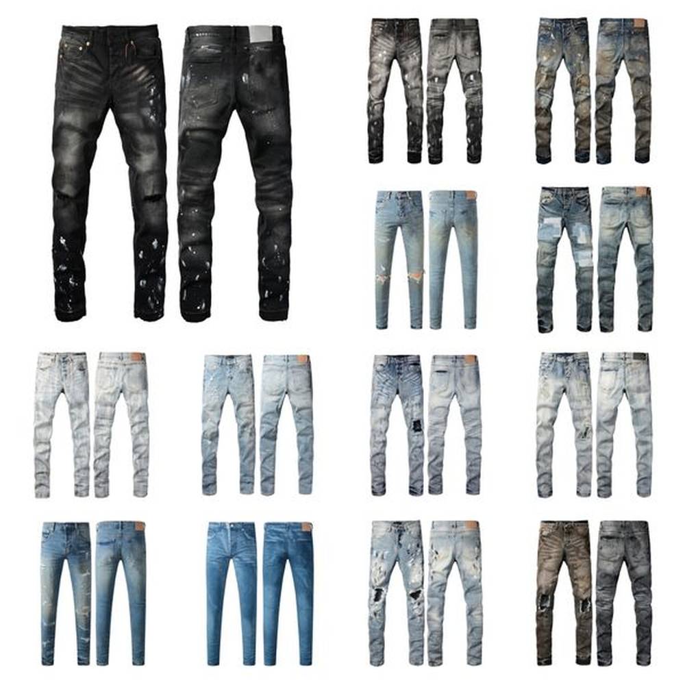 jeans designer jeans mens womens pants summer hole High Street Retro Straight Regular Jeans Denim Washed Old Jeans Long KE01