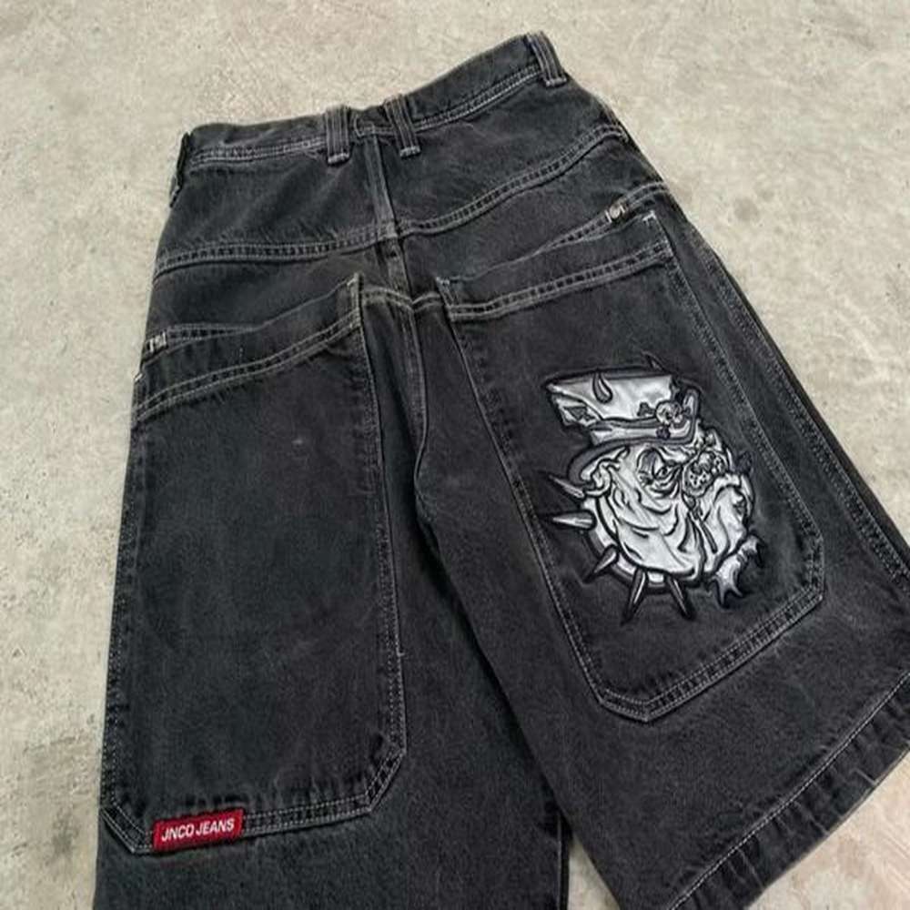 jeans jnco yk hip hop graphic print baggy denim gym