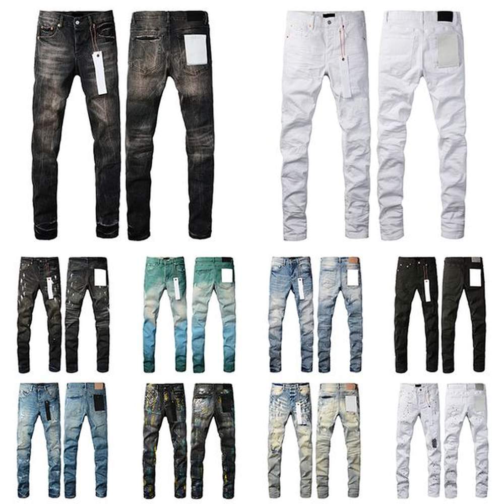61222 Jeans Mens Fashion Black Ripped Biker Slim Fit Bikers Denim For Men s Fashion Mans Black Pants