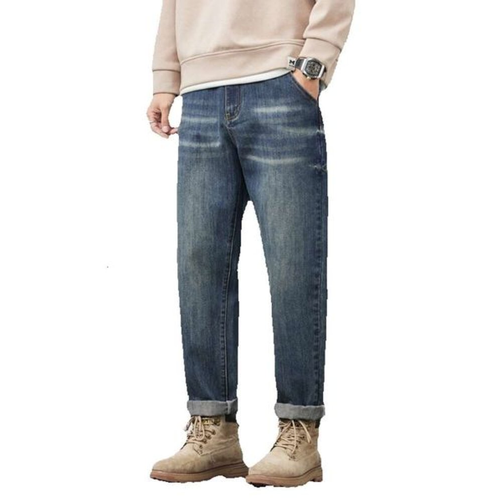 Jeans 2024 Spring/summer New Collection Trendy Mens High Street Loose Straight Leg Harem Casual Versatile Pants Pants Trousers Cartoon Jeans