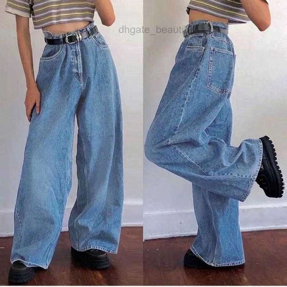 jeans yk ruched woman denim blue high wait stacked pants