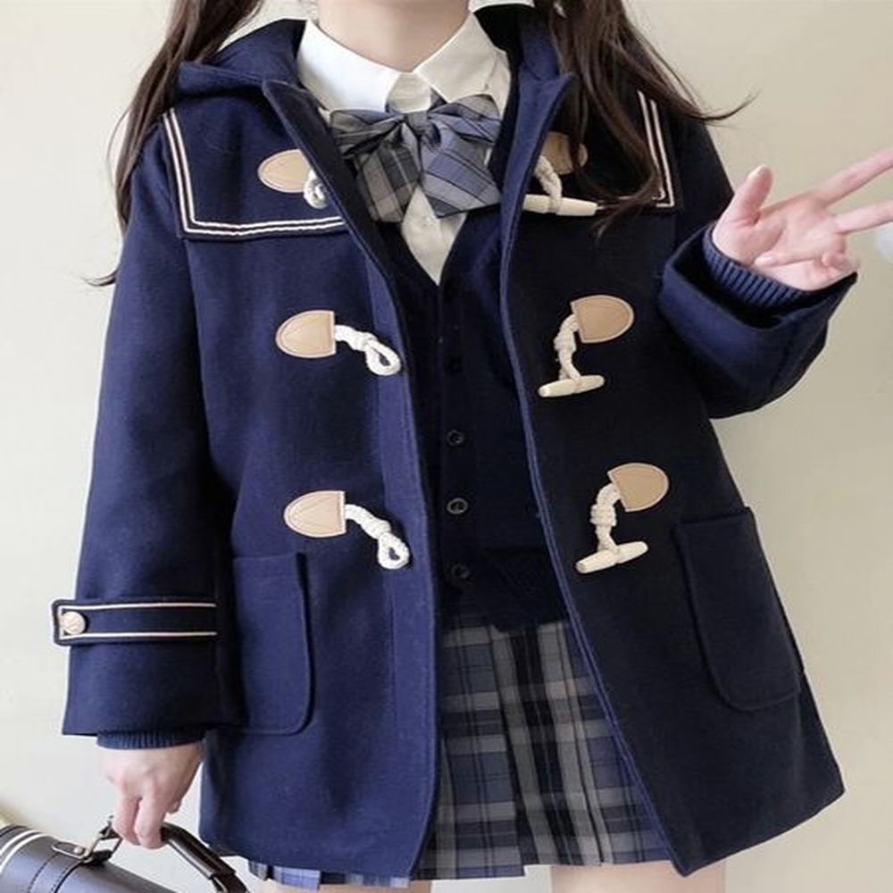 jk style girls warm wool blends straight women long hooded