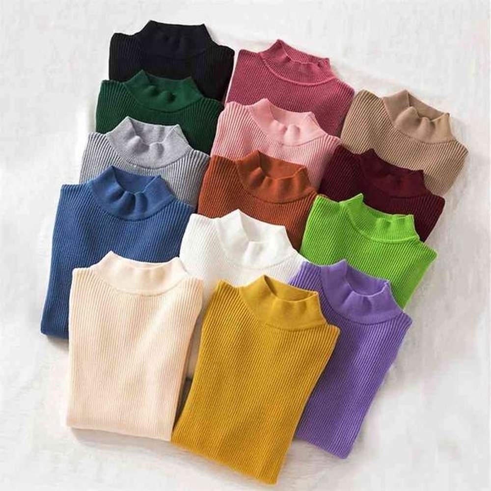 jmprs autumn women pullover sweater fashion half turtleneck knitted female