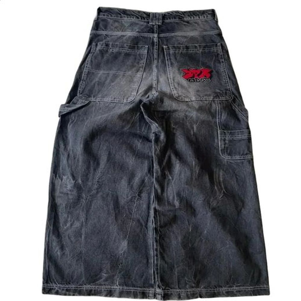 JNCO Baggy Jeans Y2K Embroidered High Waisted Vintage Jeans Hip Hop Goth Streetwear Men Women Harajuku Casual Wide leg pants 240819
