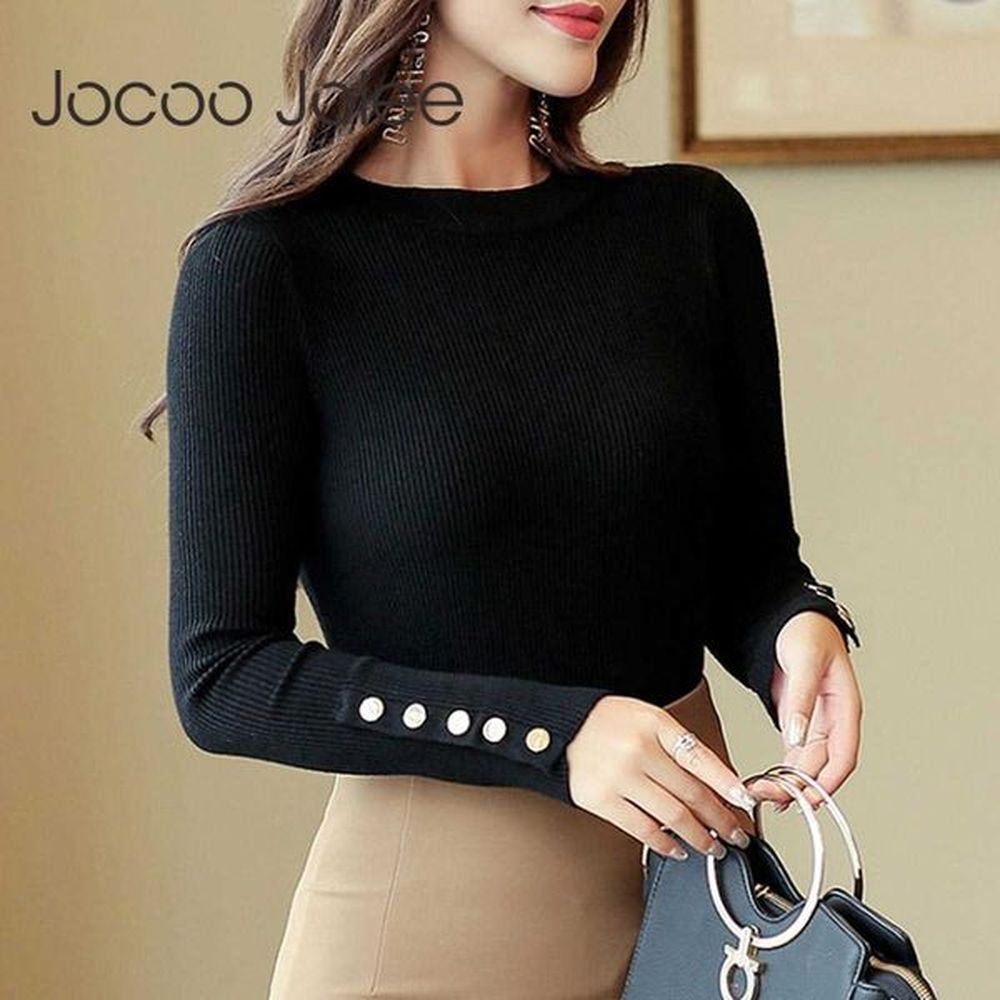 jocoo jolee women korean style sweater long sleeve o neck
