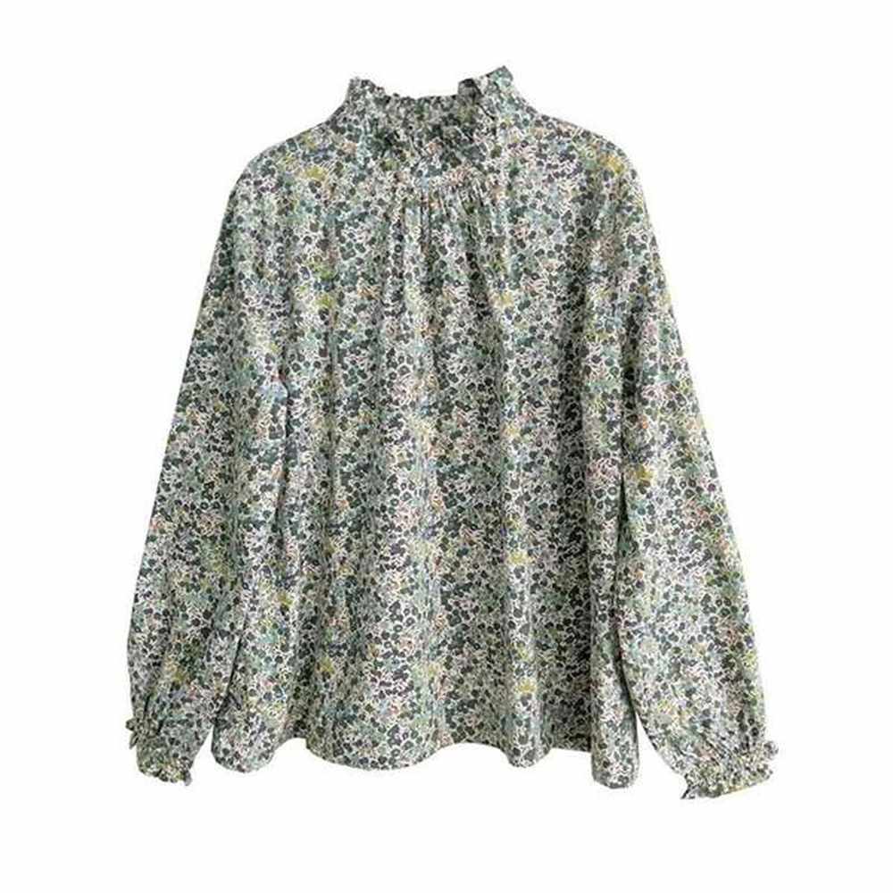 johnature women print floral tshirts cotton sweet spring new