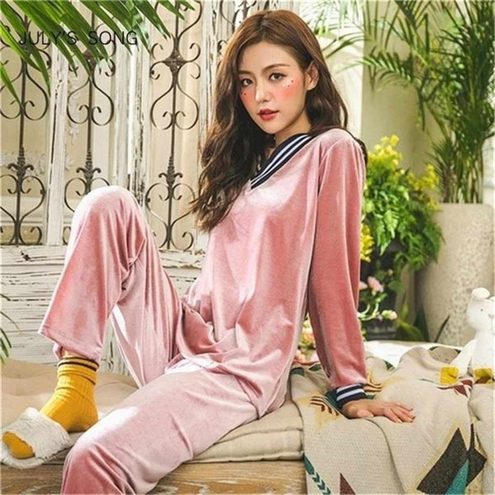 julys song winter warm pajamas set women sleep set deep